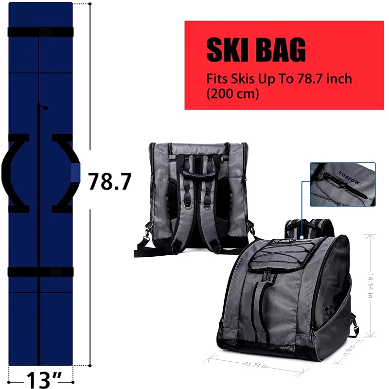 Snowboard Bag Large Capacity Ski Backpack Waterproof Ski Boots Outdoor Winter Ski Equipment Storage Bag Unisex Backpack