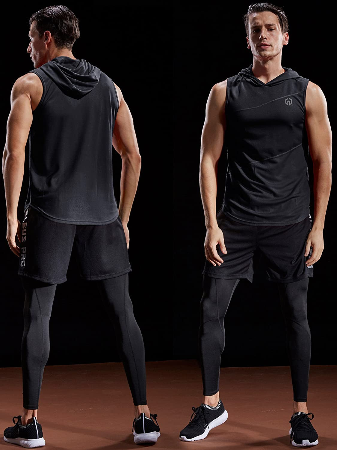 Dry Fit Workout Athletic Muscle Tank Top Running Shirts with Hoods