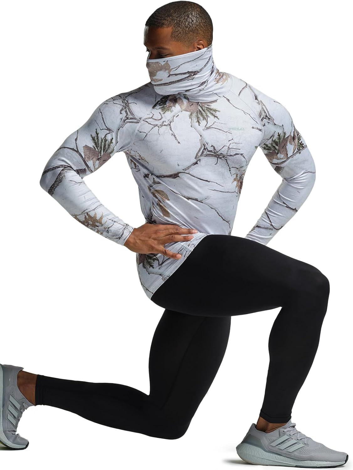 Men'S UPF 50+ Mock Long Sleeve Compression Shirts, Athletic Workout Shirt, Base Layer for Water Sports